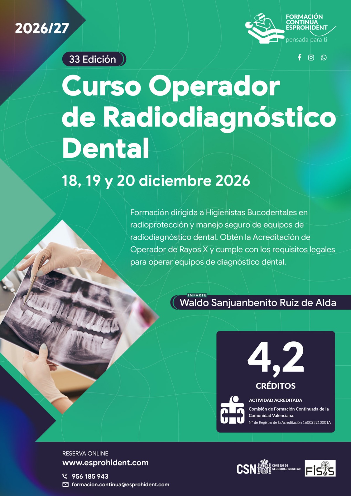 Curso Operador de Radiodiagnóstico Dental 33ª Edición