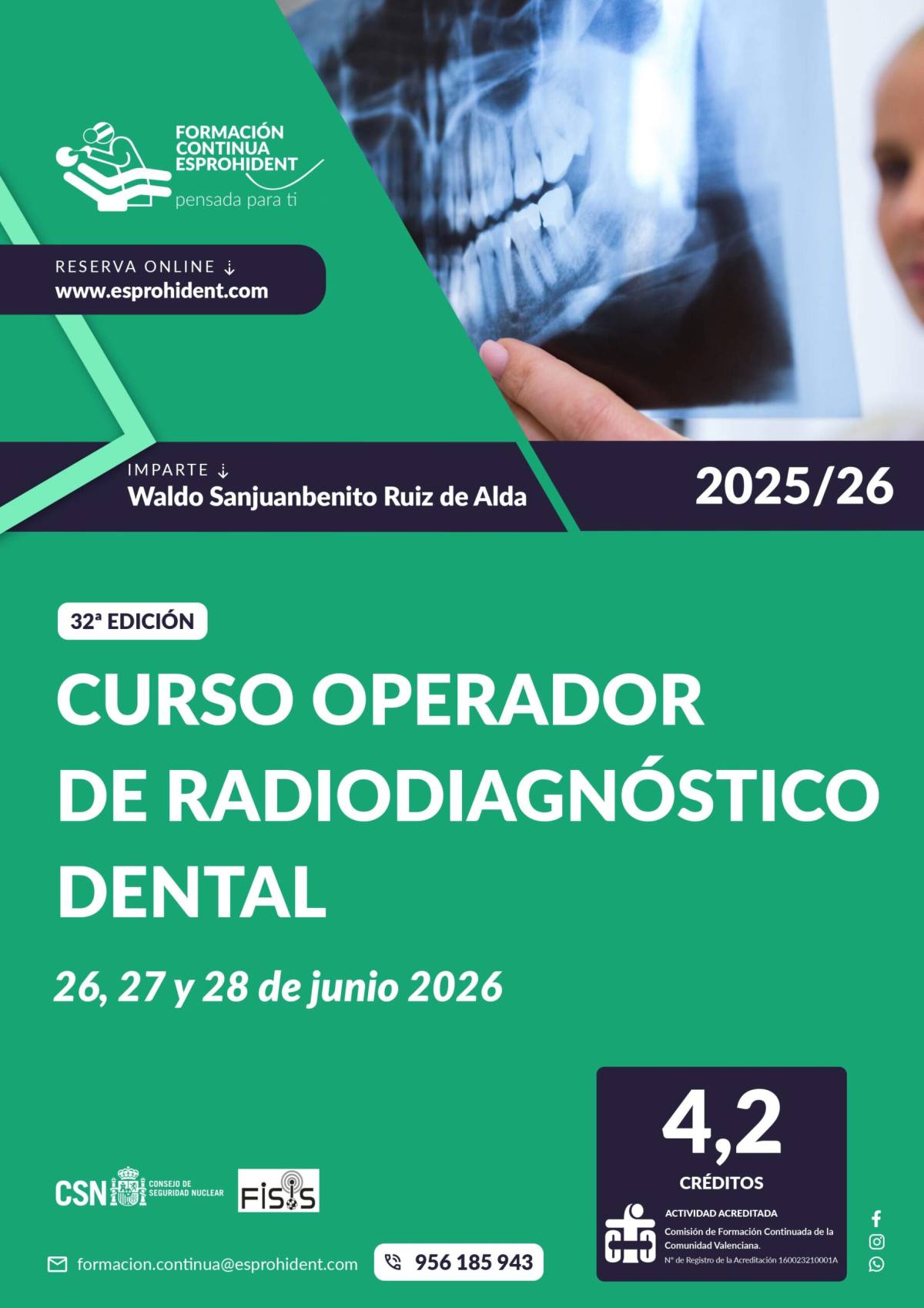 Curso Operador de Radiodiagnóstico Dental 32ª Edición