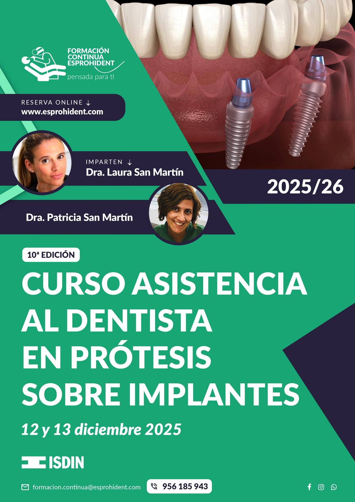 Curso Asistencia al Dentista en Prótesis sobre Implantes 10º Edición